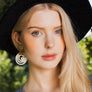 Rattan Circle Drop Earrings With Gold Accent