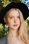 Rattan Circle Drop Earrings With Gold Accent