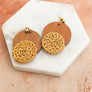 Chic Wood Accent Woven Straw Dangle Earrings