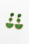 Woven Rattan Tiered Drop Earrings - Natural Style
