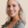 Woven Rattan Tiered Drop Earrings - Natural Style