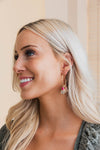 Gold-tone Raffia & Bead Textured Hoop Earrings