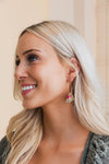 Gold-tone Raffia & Bead Textured Hoop Earrings