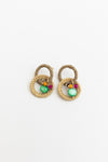 Colorful Bead Infinity Woven Hoop Earrings