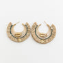 Seashell Charm Raffia Hoop Earrings - Golden Glow