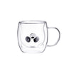 Diona J Duoble Wall Insulated Clear Panda Cup 250ml Beer Mugs Bear Tea Coffee