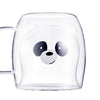 Diona J Duoble Wall Insulated Clear Panda Cup 250ml Beer Mugs Bear Tea Coffee