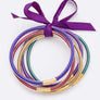 Mardi Gras Color Gold Dust Bracelet Set