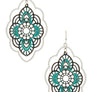 Laser Cut 2 Tone Metal Flower Earrings