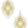 Laser Cut 2 Tone Metal Flower Earrings