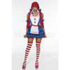 Raggedy Ann 3 Pc Dress Choker & Armbands Halloween Cosplay Costume Set Size M/L