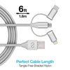 Naztech 3X1 Micro Lightning & USB-C Charge Cable