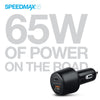 Naztech SpeedMax65 PD65W & QC3 Car Charger