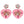 2-Tier Marquise Floral Post Crystal Rhinestone Seed Bead Handmade Beaded Embroidery Heart Shaped Gift Box Valentine's Day Earrings