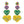 4-Tier Marquise Post Mardi Gras Crystal Gemstone Seed Bead Handmade Beaded Embroidery Triple Heart Long Drop Earrings