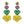 4-Tier Marquise Post Mardi Gras Crystal Gemstone Seed Bead Handmade Beaded Embroidery Triple Heart Long Drop Earrings