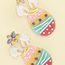 Diona J Happy Easter Bunny Ears Egg Seed Beaded Embroidery Earrings