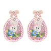 Diona J Ribbon Easter Bunny Teardrop Seed Beaded Earrings