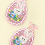 Diona J Ribbon Easter Bunny Teardrop Seed Beaded Earrings