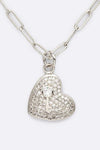 CZ Key To The Heart Layer Pendant Necklace Set