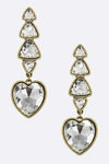 Dangle Crystal Heart Earrings