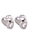 Polished Bubble Heart Small Ear Hugger Hoops