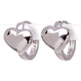 Polished Bubble Heart Small Ear Hugger Hoops