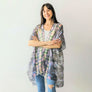 DIONA J IMPRESSIONIST ABSTRACT PRINT KIMONO ONE SIZE COLOR BLACK