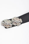 AB Rhinestone Flower Iconic Elastic Belt