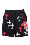 Weiv Mens Chrome Cross Skull Shorts