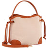 TEXTURED DRAWSTRING HANDLE SATCHEL BAG ORANGE RED