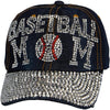 Diona J Women's Shiny Bling Sports Mom Denim Cap -Baseball Mom Rhinestone Hat