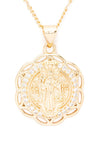 Saint Benedict CZ Pendant Necklace