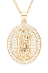 Cubic Zirconia Saint Mary Pendant Necklace