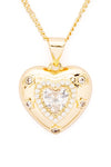 CZ Heart Pendant Necklace