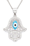 Cubic Zirconia Hamsa Pendant Necklace