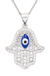 Cubic Zirconia Hamsa Pendant Necklace