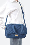 Quilted Denim Weekender Gym Bag