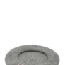 Solid Wool Beret with Ribbon Embroidered