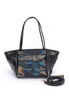 Metallic Faux Leather Weaved Small Tote Bag