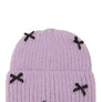 Mini Satin Ribbon Bow Beanie
