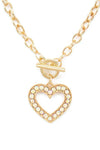 Heart Pendant Toggle Necklce