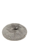 Fishnet with Rhinestone Accent Beret