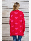 Open Front Heart Cardigan