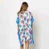 DIONA J PALM LEAF PRINT KIMONO ONE SIZE COLOR BLUE