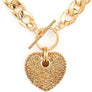 Pave Crystals Heart Pendant Necklace Set
