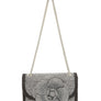 Full Rhinestone Square Bag with Rose Accent