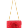 Full Rhinestone Square Bag with Rose Accent