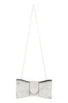 Crystal Ribbon Shape Crossbody Bag