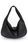 Weaved Faux Leather Soft Shoulder Bag